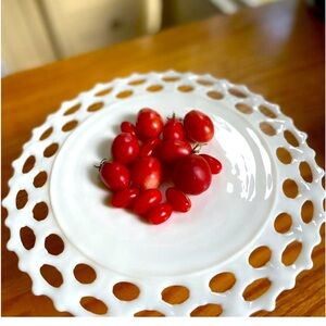 **antique** milk glass // pie stand